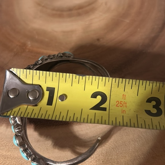 Turquoise Cluster Cuff Bracelet - Picture 8 of 8